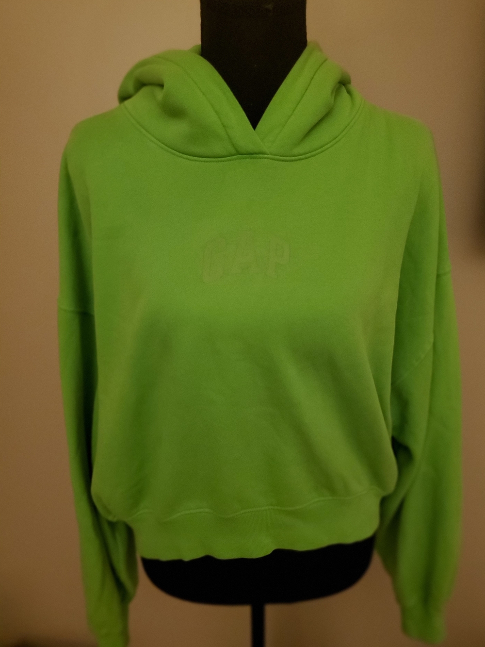 GAP Women Neon Lime Green Hooded Sweatshirt
